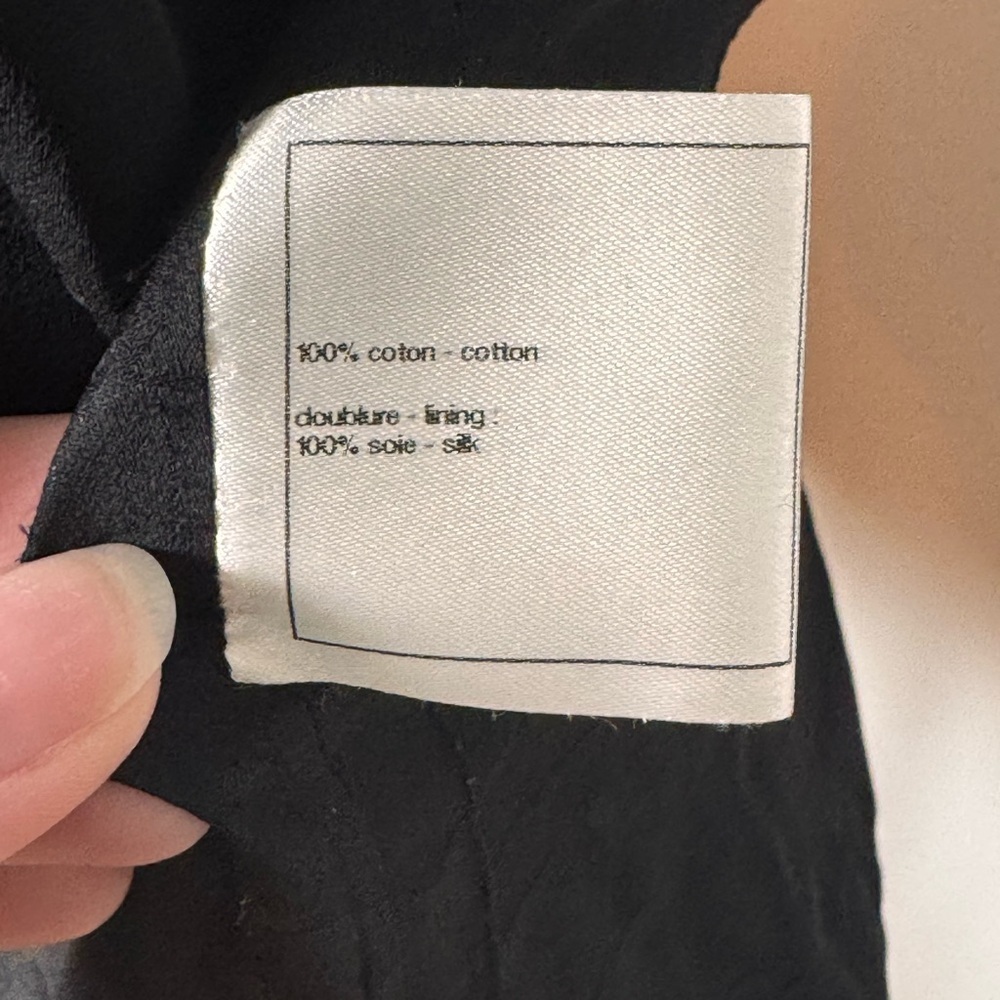 Chanel 2013 Black Cotton Tweed 3/4 Sleeve Jacket – Size 40 - Picture 10 of 15